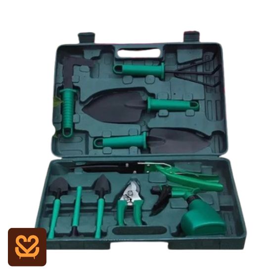 Kit Jardinagem 10 Peças Maleta Hagra Jardim Jogo Ferramentas Grama Corta Galhos Pás Poda