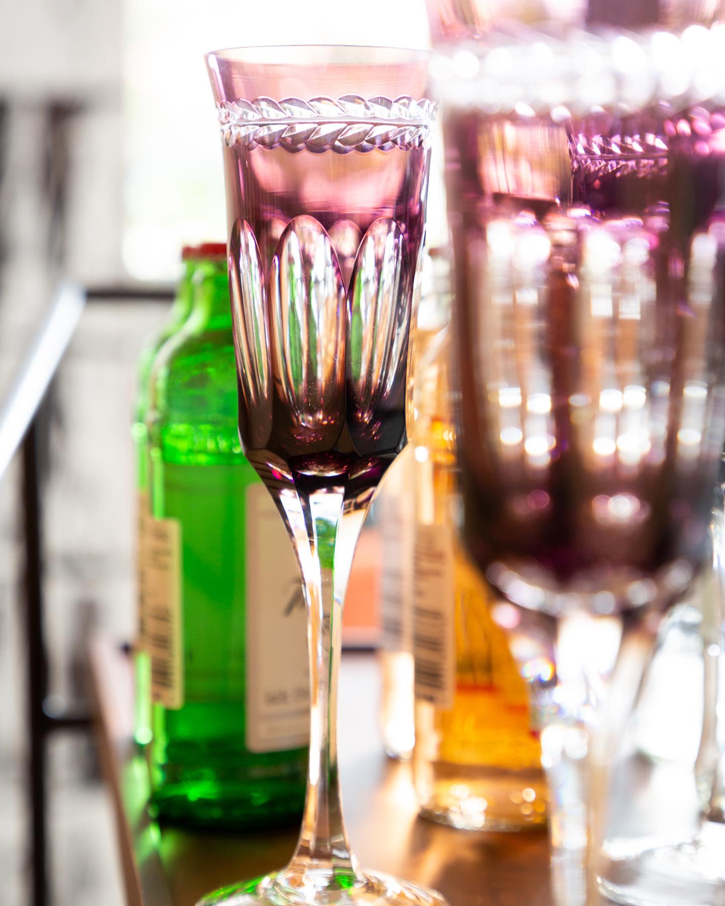 Taça de Cristal Flauta para Champagne Lapidada
