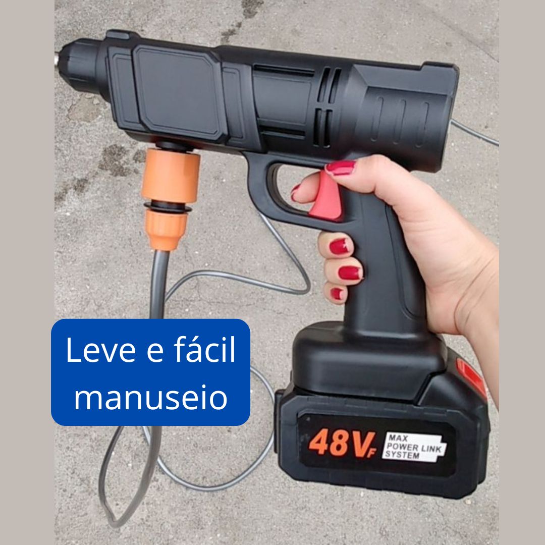 Lavadora de Alta Pressão Portátil Recarregável para Carros e Jardins