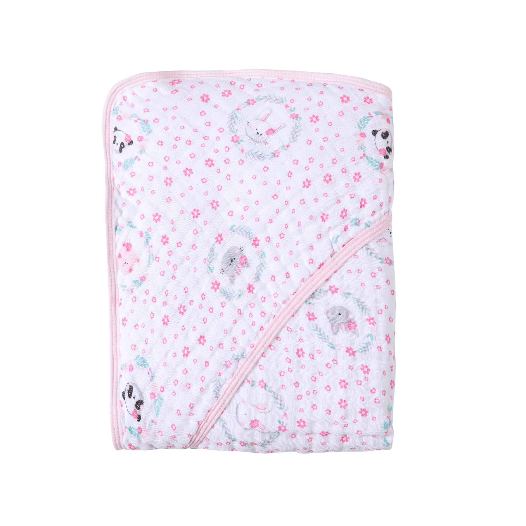Toalha de Banho Bebê Soft Especial Karinho c/ Capuz Estampada 80cm x 80cm