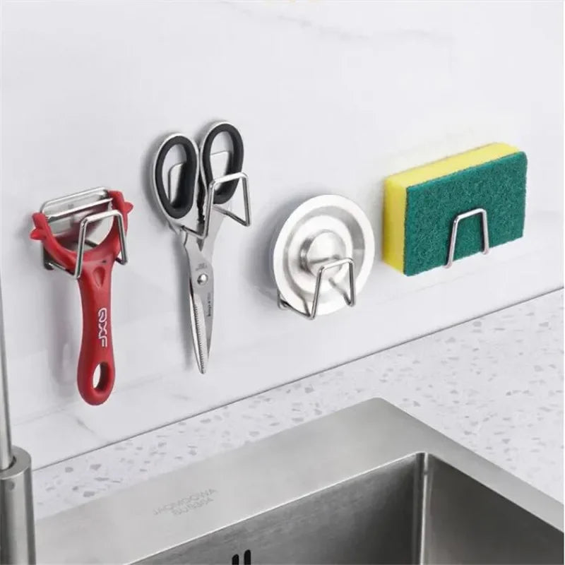 Suporte Adesivo de Aço Inox para Cozinha - 2 Peças