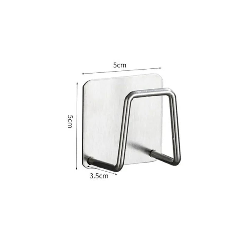 Suporte Adesivo de Aço Inox para Cozinha - 2 Peças