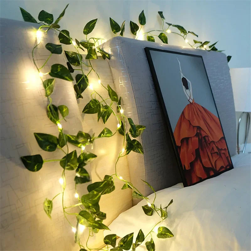 Luzes de Fadas Videira Artificial para Decoração