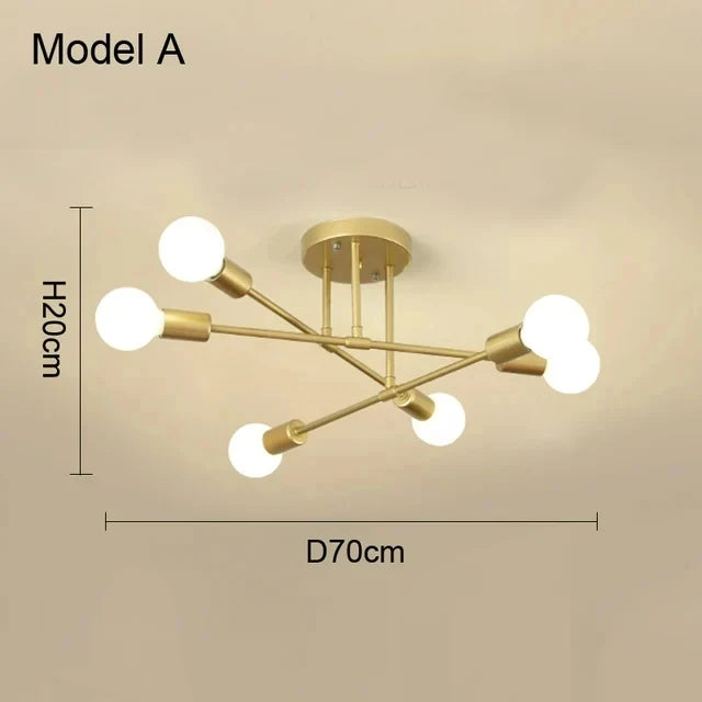 Pendente Lustre 6 Lampadas para Ambientes Interior