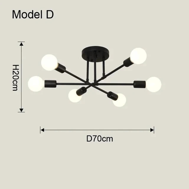 Pendente Lustre 6 Lampadas para Ambientes Interior