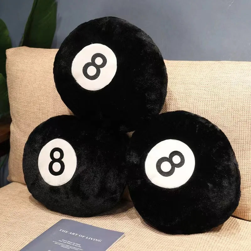 Travesseiro de Pelúcia Bola 8 - Decoração Criativa
