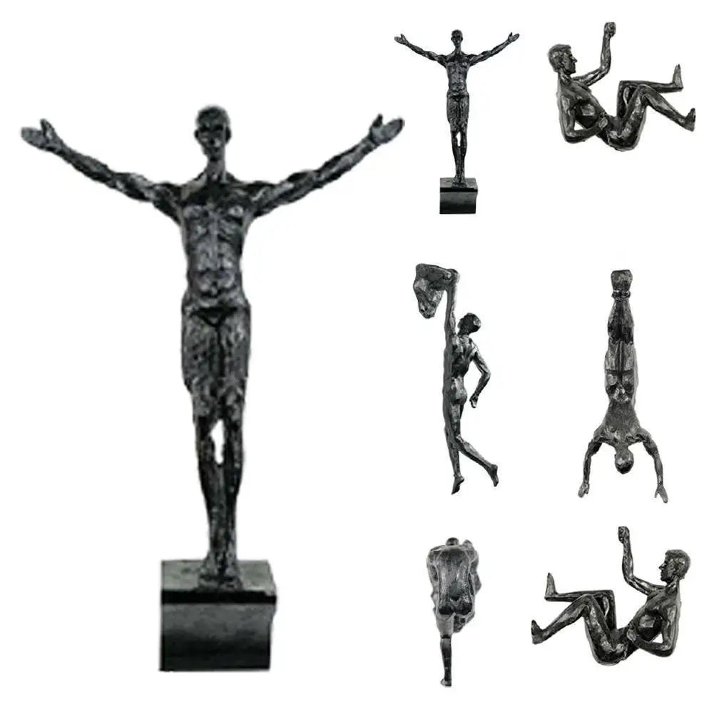 Escultura de Parede Escalador em Resina - Decoração Moderna