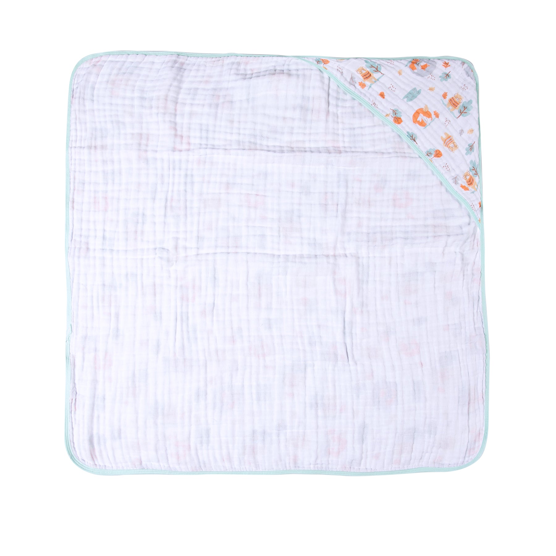 Toalha de Banho Bebê Soft Especial Karinho c/ Capuz Estampada 80cm x 80cm