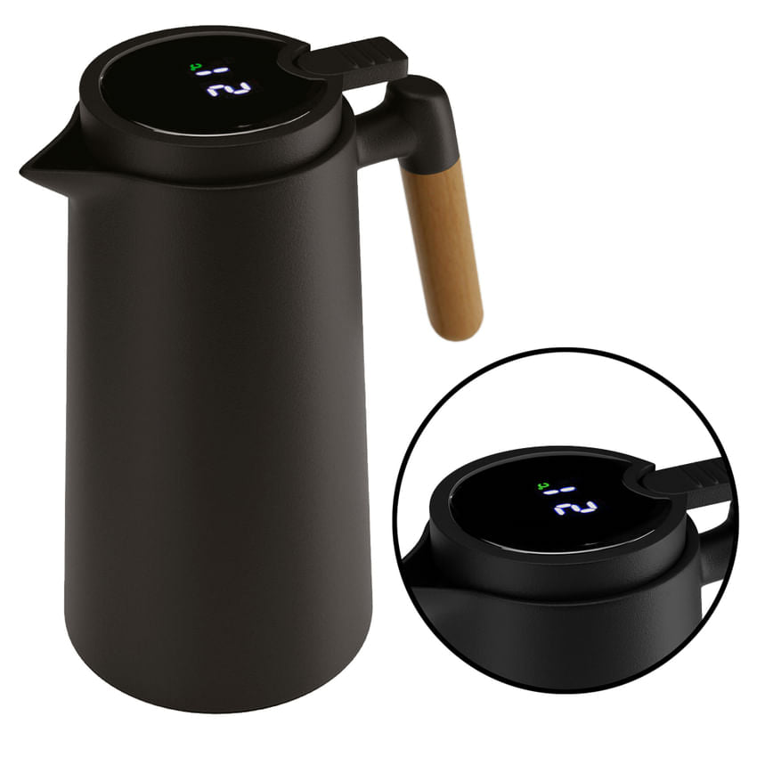 Garrafa Térmica Termometro Digital Digital 1L Café Chá - Pratic