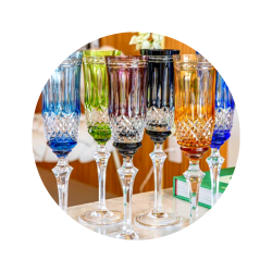 Taça de Cristal Flauta para Champagne Lapidada