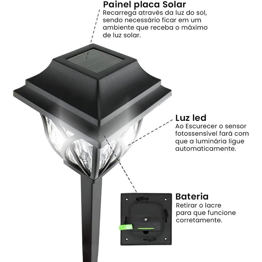 Luminaria Solar Para Jardim Prova Dagua Iluminare