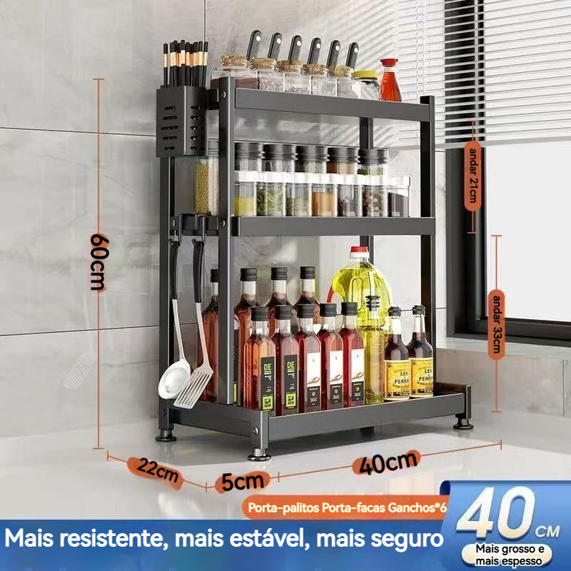 Prateleira de Armazenamento de Cozinha Multifuncional