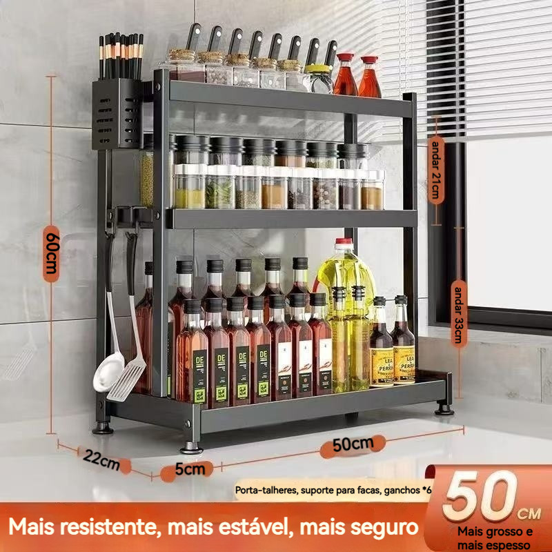 Prateleira de Armazenamento de Cozinha Multifuncional