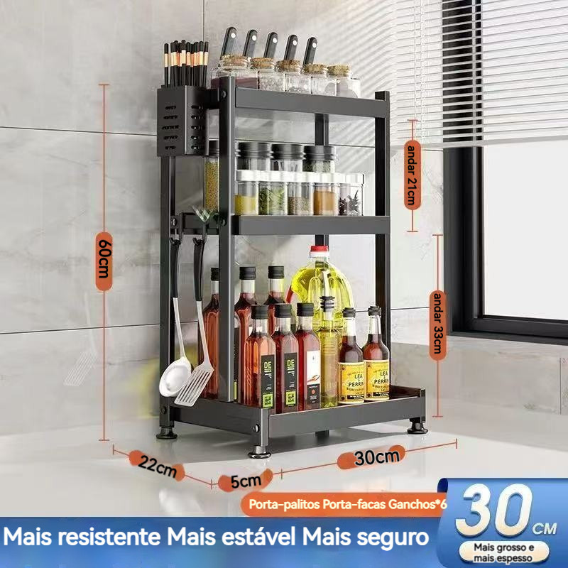Prateleira de Armazenamento de Cozinha Multifuncional