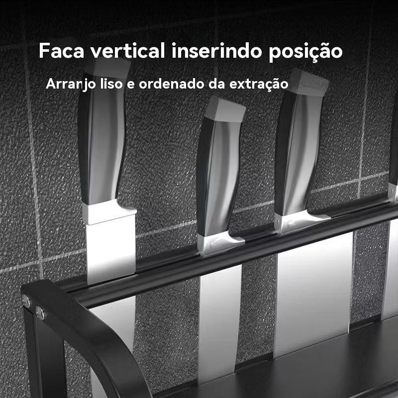 Prateleira de armazenamento de cozinha multifuncional, porta-tempero de aço inoxidável, porta-condimentos