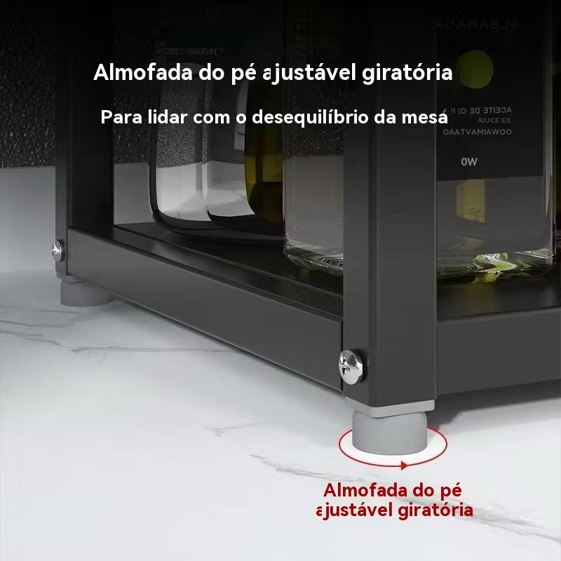 Prateleira de armazenamento de cozinha multifuncional, porta-tempero de aço inoxidável, porta-condimentos