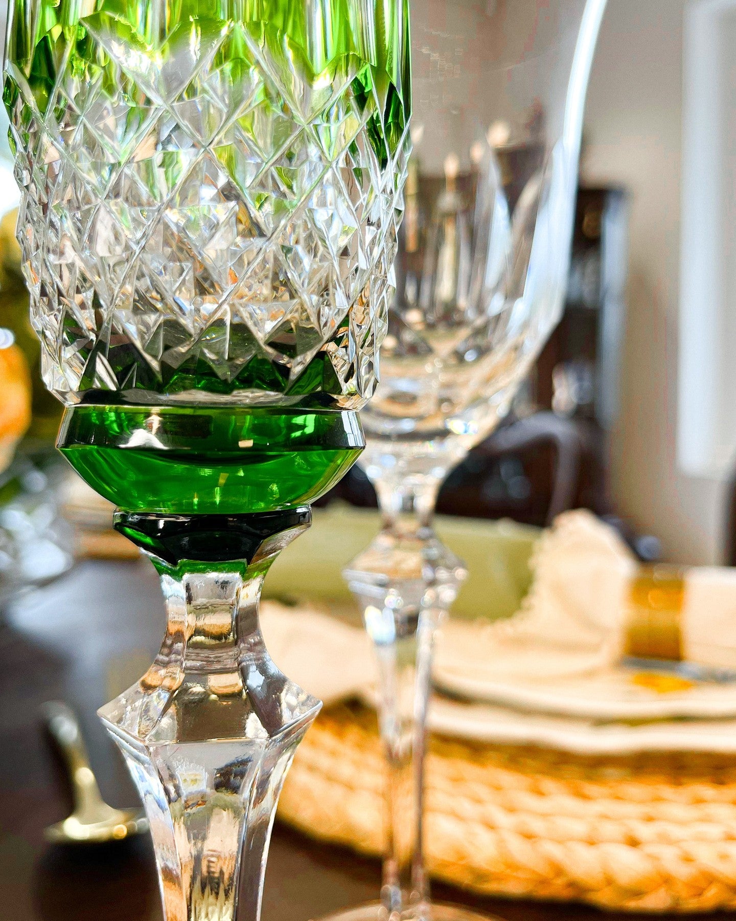 Taça de Cristal Flauta para Champagne Lapidada