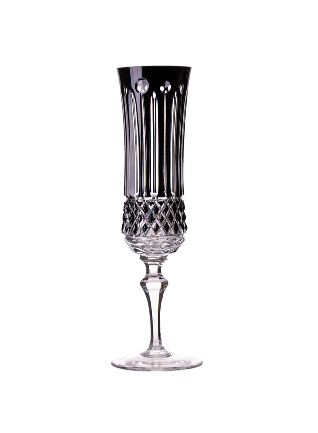 Taça de Cristal Flauta para Champagne Lapidada