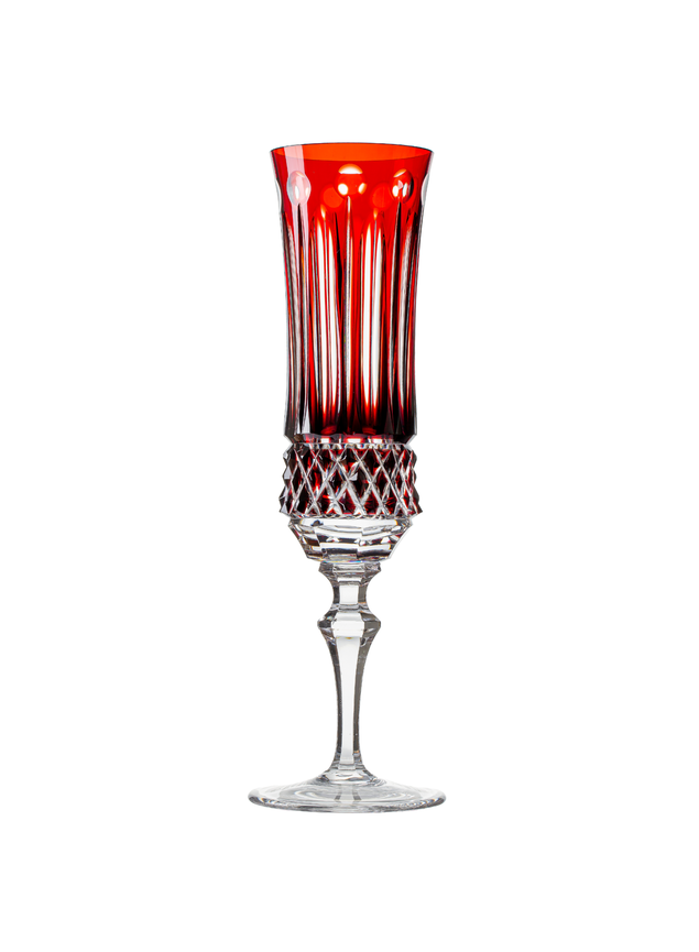 Taça de Cristal Flauta para Champagne Lapidada