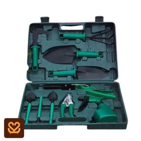 Kit Jardinagem 10 Peças Maleta Hagra Jardim Jogo Ferramentas Grama Corta Galhos Pás Poda