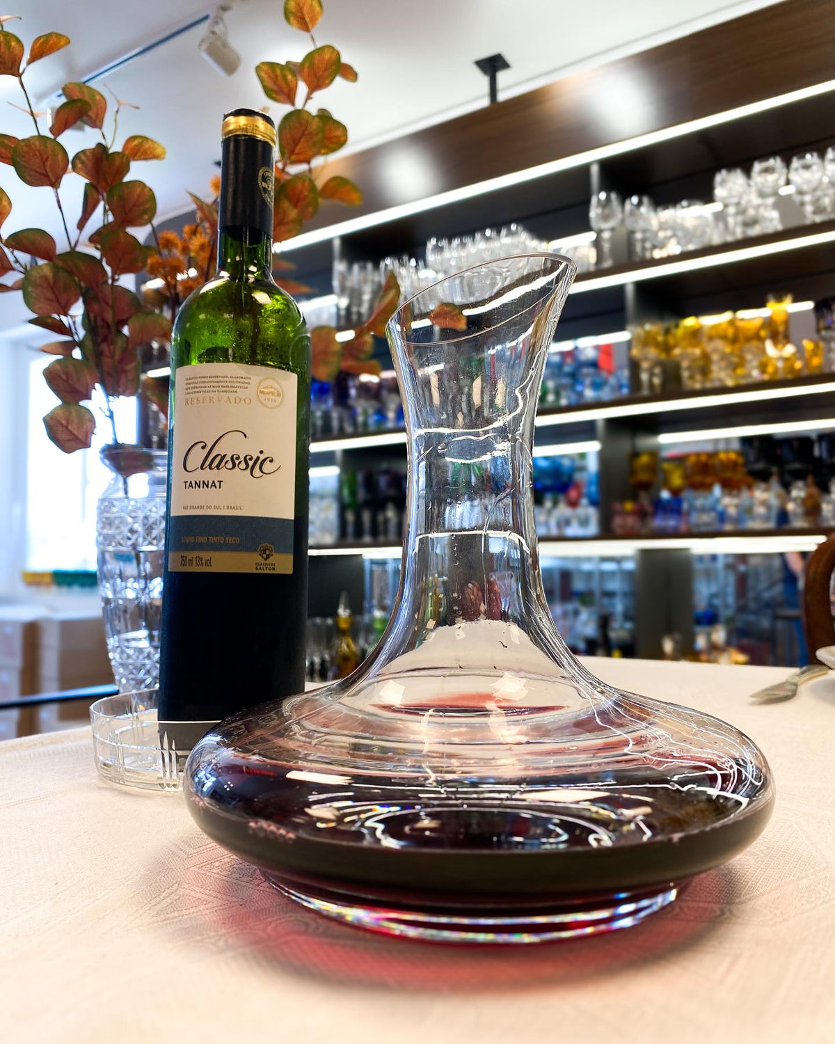 Decanter de Cristal Com Filtro para Vinho 2250 ml Classic - Brinde 1 Saca Rolha Automático