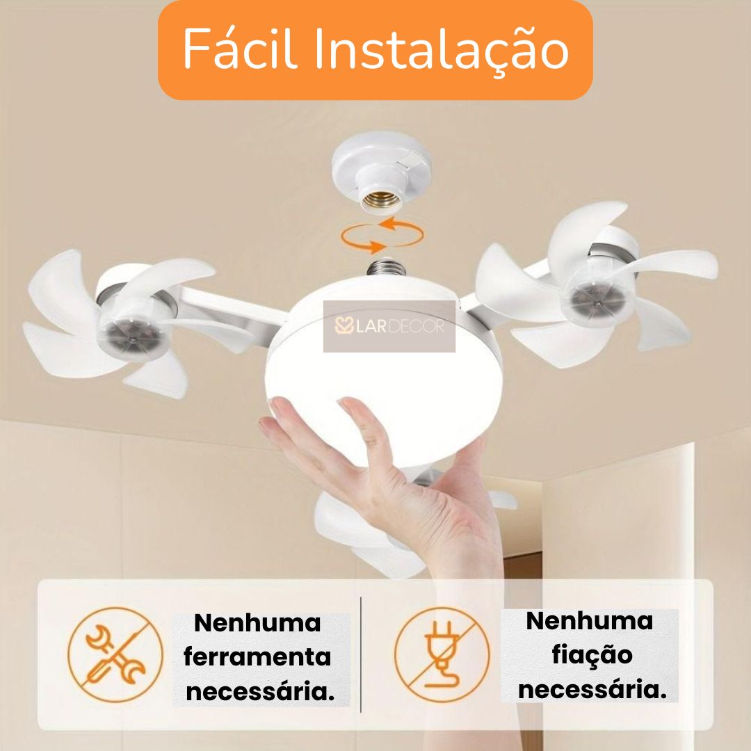 Ventilador de Teto 2 em 1 com Luz LED e Controle Remoto