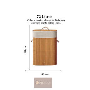 Cesto de Roupa com Tampa e Alças Forrado Compact