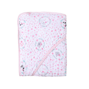 Toalha de Banho Bebê Soft Especial Karinho c/ Capuz Estampada 80cm x 80cm