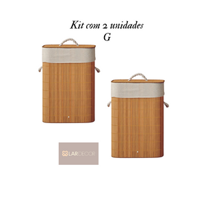 Cesto de Roupa com Tampa e Alças Forrado Compact