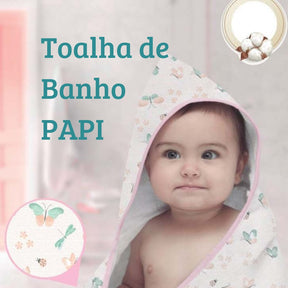 Toalha de Banho Bebê Soft Especial Karinho c/ Capuz Estampada 80cm x 80cm