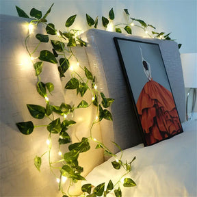 Luzes de Fadas Videira Artificial para Decoração