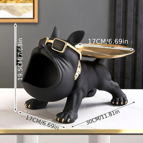 Estátua Criativa de Bulldog com Boca Grande para Decoração