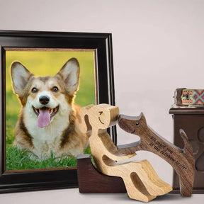 Escultura de Cachorro em Madeira - Decoração Elegante