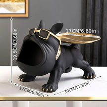 Estátua Criativa de Bulldog com Boca Grande para Decoração