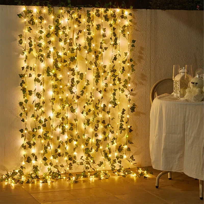 Luzes de Fadas Videira Artificial para Decoração