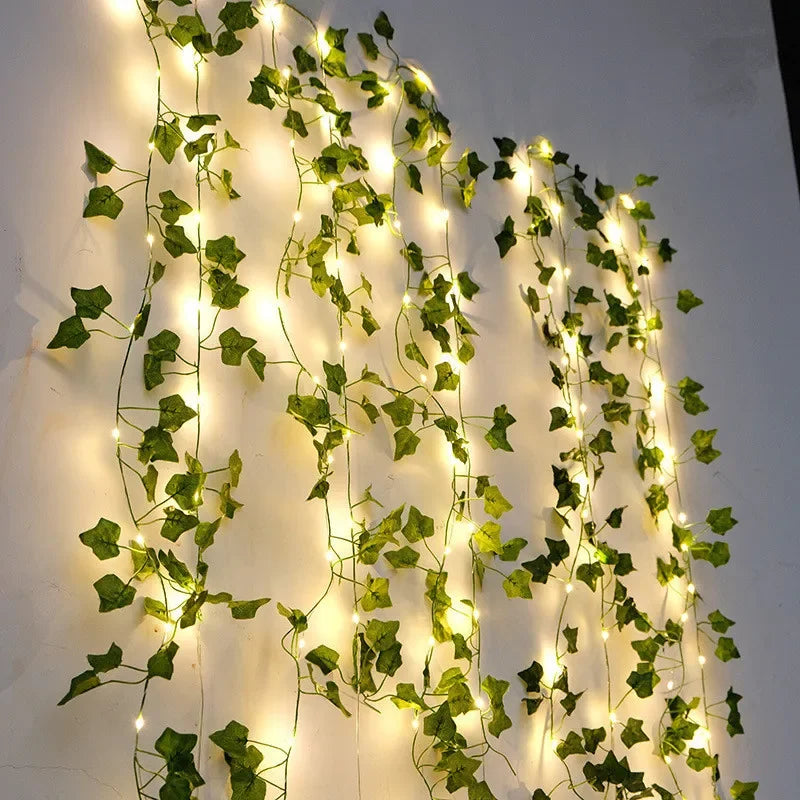 Luzes de Fadas Videira Artificial para Decoração
