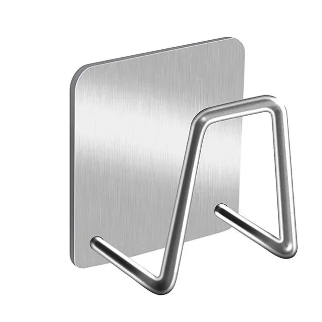 Suporte Adesivo de Aço Inox para Cozinha - 2 Peças