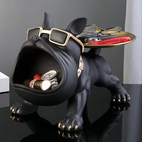 Estátua Criativa de Bulldog com Boca Grande para Decoração