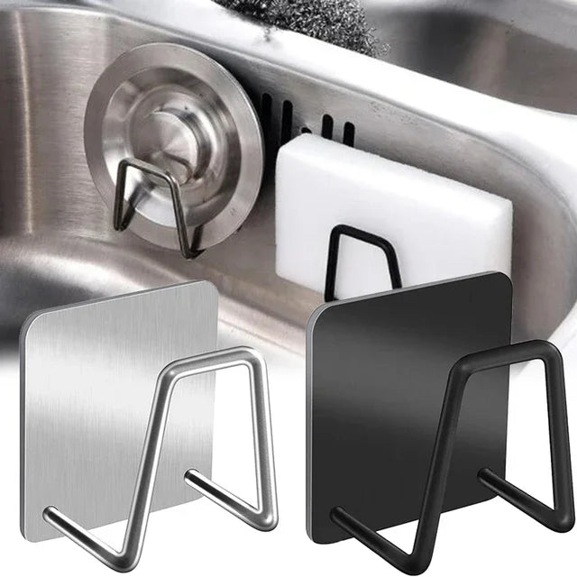 Suporte Adesivo de Aço Inox para Cozinha - 2 Peças