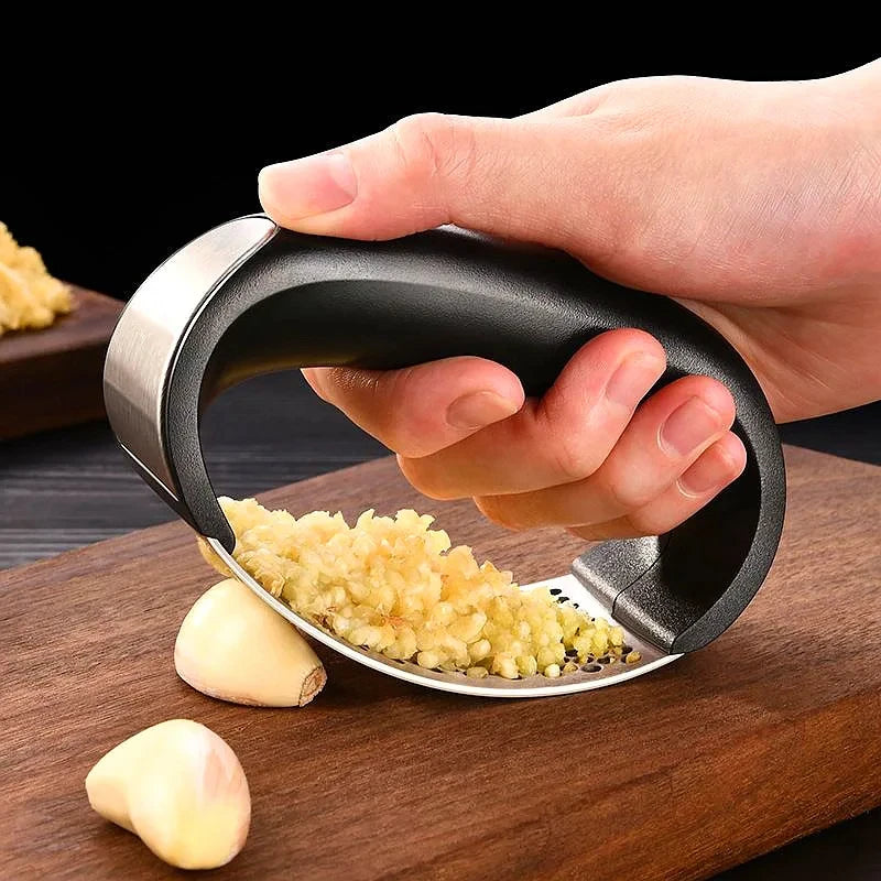 Triturador de Alho Manual em Aço Inoxidável