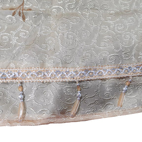 Cortina de Tule Jacquard Floral para Janela - 100x250cm