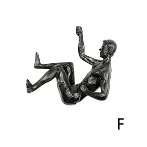 Escultura de Parede Escalador em Resina - Decoração Moderna