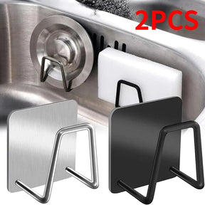 Suporte Adesivo de Aço Inox para Cozinha - 2 Peças