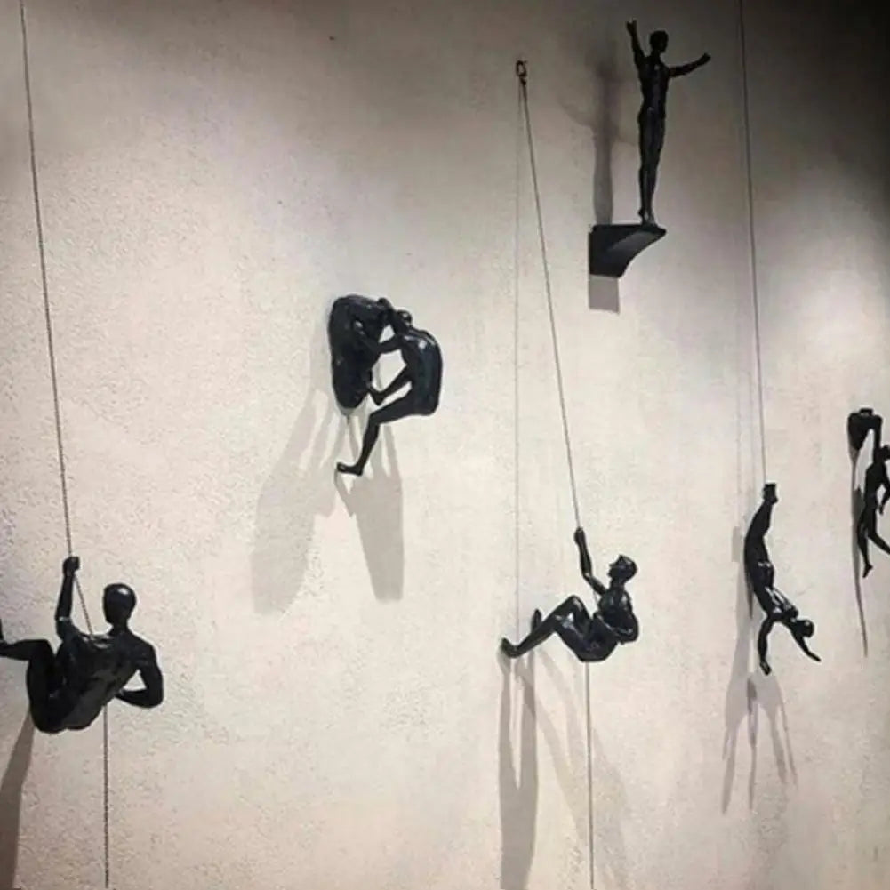 Escultura de Parede Escalador em Resina - Decoração Moderna