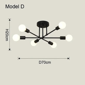 Pendente Lustre 6 Lampadas para Ambientes Interior