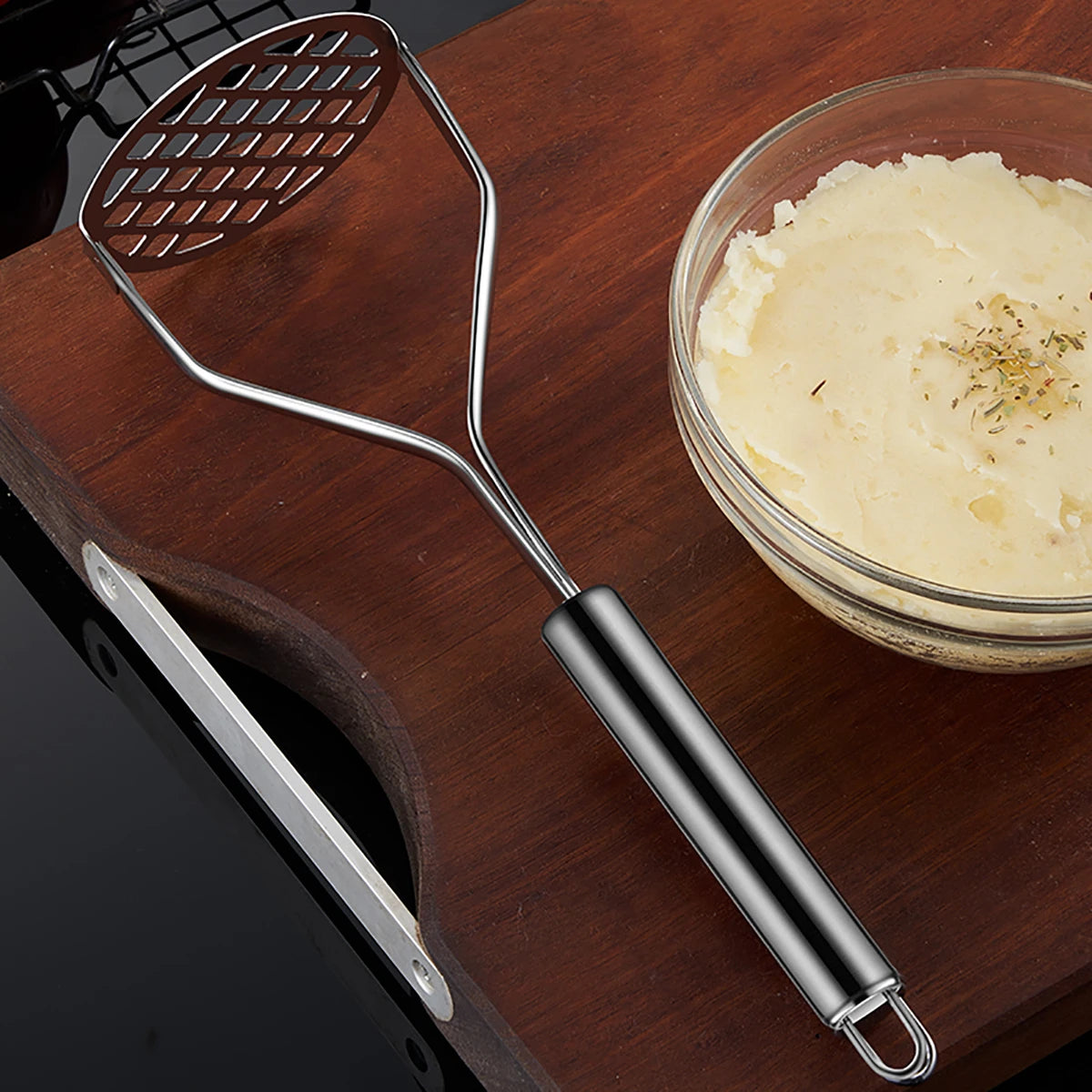 Amassador de Batatas de Aço Inoxidável - Praticidade na Cozinha