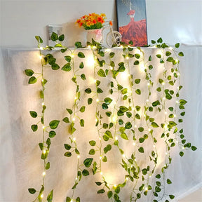 Luzes de Fadas Videira Artificial para Decoração