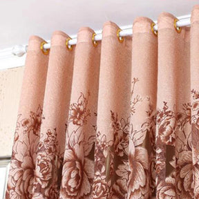 Cortina de Tule Jacquard Floral para Janela - 100x250cm