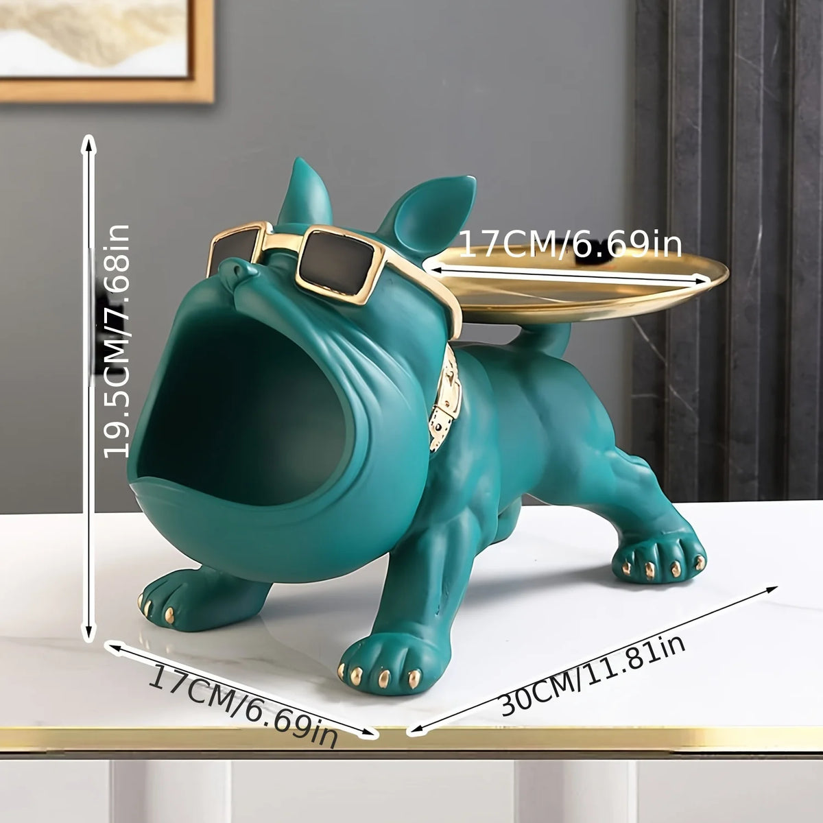 Estátua Criativa de Bulldog com Boca Grande para Decoração