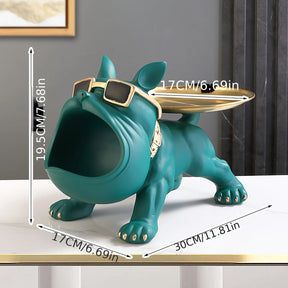 Estátua Criativa de Bulldog com Boca Grande para Decoração